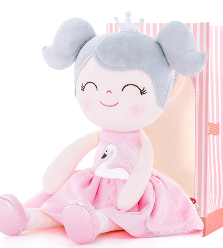 Gloveleya Plush Dolls Baby Girl Gifts Soft First Doll Girl Toys Swan Pink 16