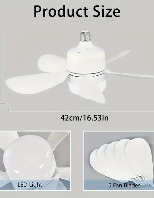 Load image into Gallery viewer, Socket Ceiling Fan Light with Remote Control, E27 Base Dimmable LED Energy Saving Lamp, 3 Levels Dimming, Suitable for Bedroom, Living Room, Kitchen
