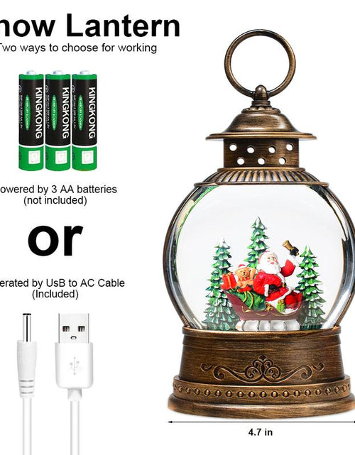 Load image into Gallery viewer, Musical Snow Globe Lantern for Christmas Festival Decor - Xmas Tree &amp; Santa
