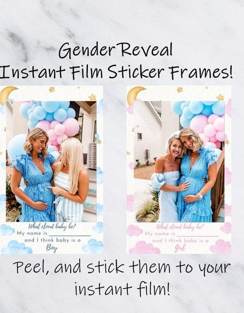 Load image into Gallery viewer, What Cloud Baby Be? Instant Film Gender Reveal Sticker Frames | Gender Reveal | Baby Shower Ideas | Baby Shower Guestbook | Gender Reveal Guestbook
