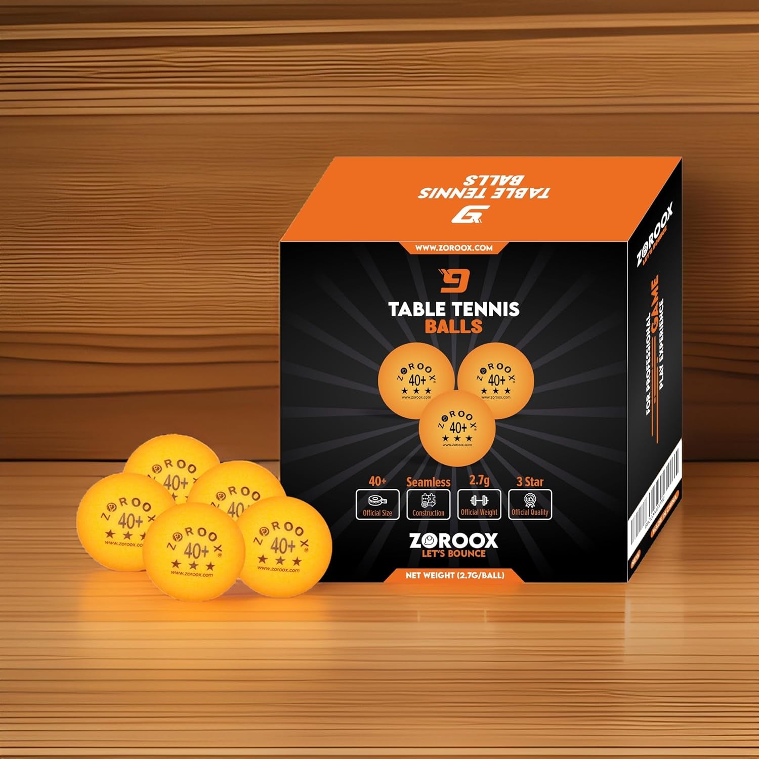 High-Performance 3-Star Table Tennis Balls - Pack of | 9, 18, 36 or 72 | Orange or White | 40+ ABS Competition Grade Ping Pong Balls