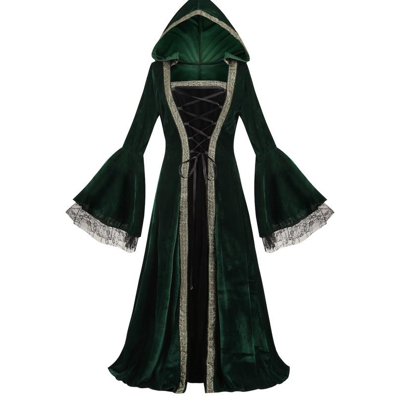 Women'S plus Size Medieval Dress Costume for Renaissance Princess - Accessories, Womenswear Lace Adjustable Sleeve Breathable Vampire Costume