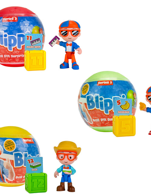 Load image into Gallery viewer, Blippi Ball Pit Surprise 3 Pack Bundle Learn Shapes and Numbers Toy Figures for Children and Toddlers
