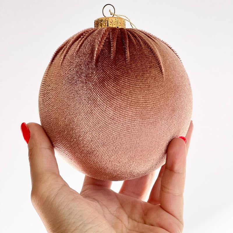 Christmas Velvet Ornaments, Christmas Tree Decoration, Brown Shades Set of 12 Pcs Size 4", Christmas Handmade Custom Balls Gift Decorative Hanging