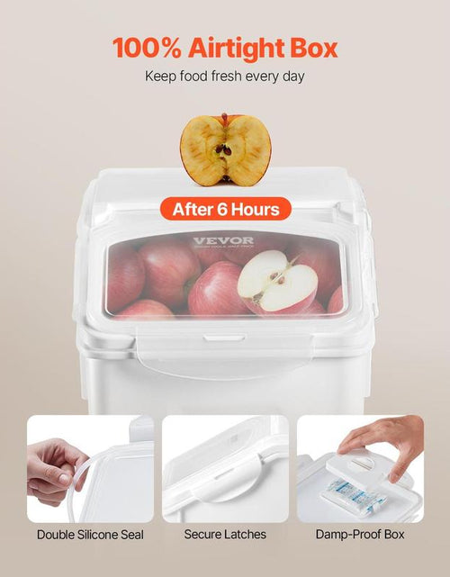 Load image into Gallery viewer, VEVOR Rice Storage Container, 3.5Gal/15Lx2 + 4.5Gal/20Lx2 Large Dog Food Dispenser Bin, Kitchen Ingredient Grain Cereal Bin, Pet Food Containers with Wheels, 4 Measuring Cups, Airtight Lid, 4 Pack
