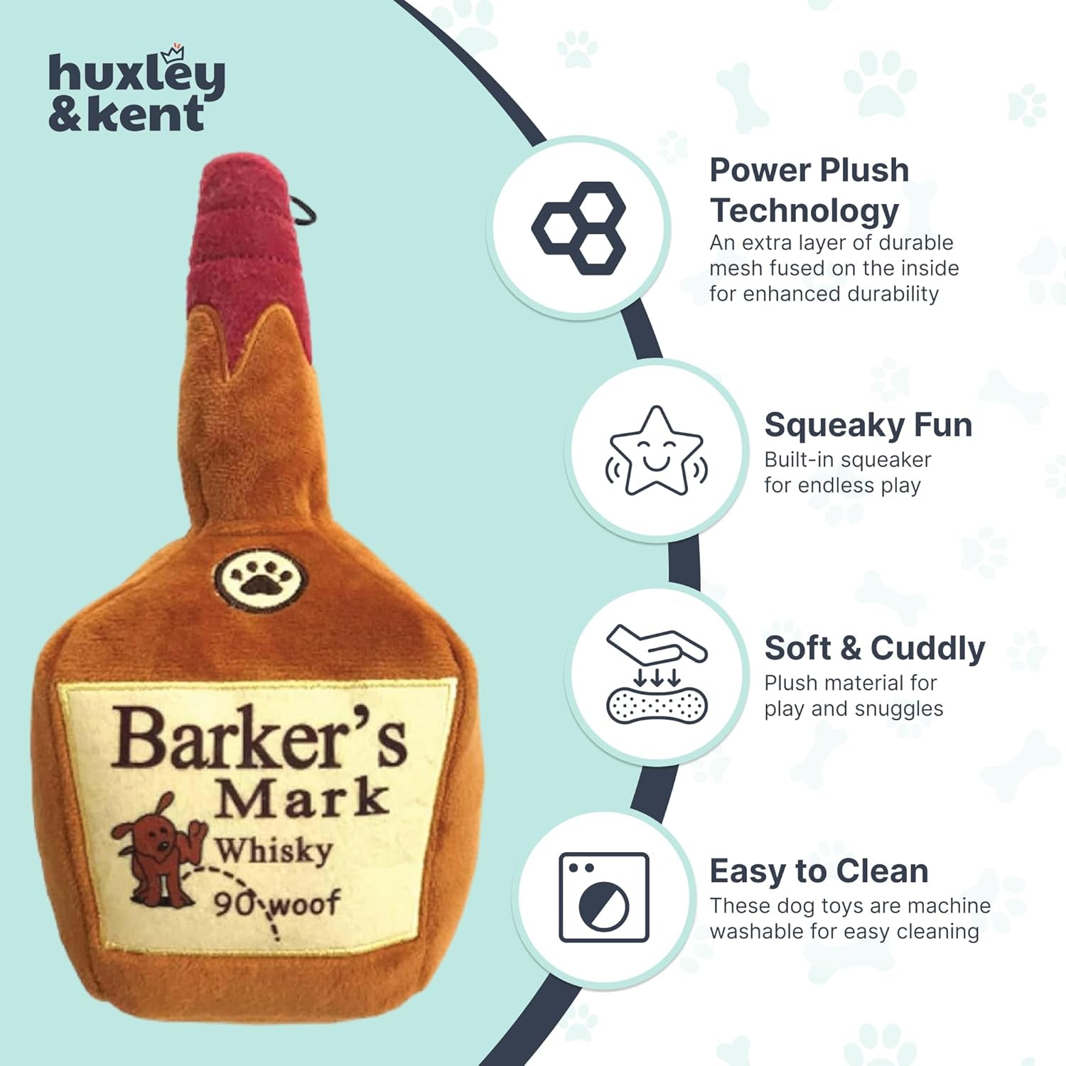 Funny Dog Toy W/Squeaker – Power Plush Squeaky Dog Toys for Small, Medium & Large Dogs – Soft Stuffed Animal for Indoor Play & Fetch - Barker'S Mark, Large