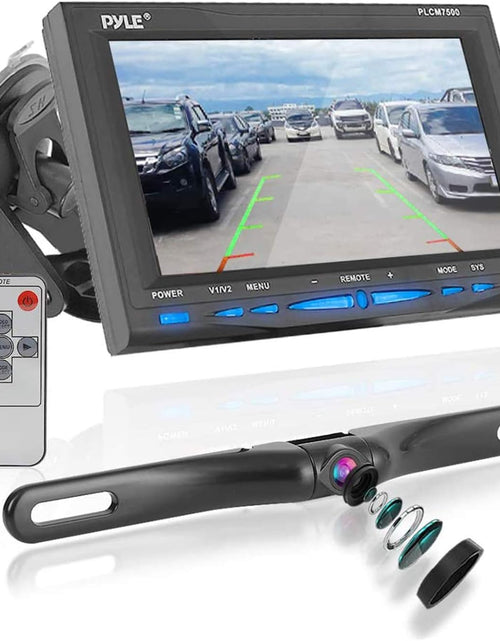 Load image into Gallery viewer, Rear View Backup Car Camera - Screen Monitor System W/ Parking and Reverse Assist Safety Distance Scale Lines, Waterproof &amp; Night Vision, 7&quot; LCD Video Color Display for Vehicles -  PLCM7500
