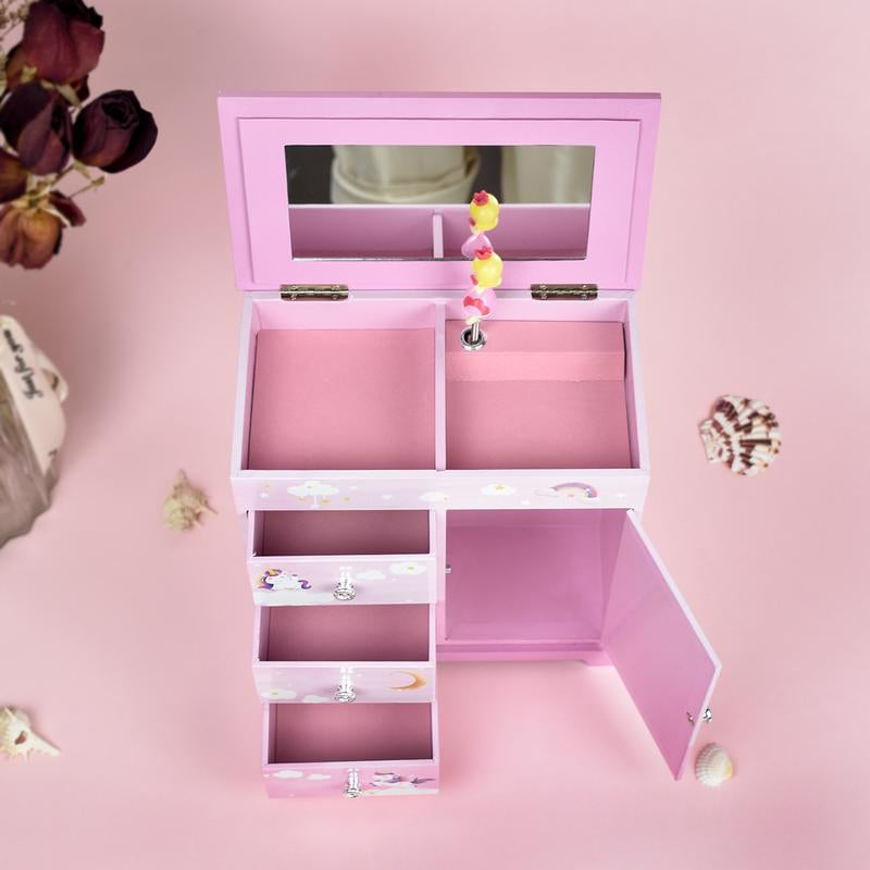 Musical Jewelry Box，Organize，Gift for Girls Children Girlfriend Mom，Room Decor，Ballerinas，Pink，Birthday，Valentine'S Day, Thanksgiving, Halloween，Christmas
