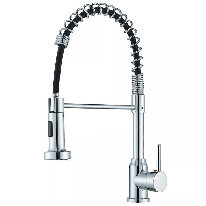 Senlesen Kitchen Faucets, Brushed Nickel Commercial Kitchen Faucet with Pull down Sprayer, Stainless Steel Kitchen Sink Faucets for 1 Hole, Single Handle Faucet for Sink Farmhouse Rv