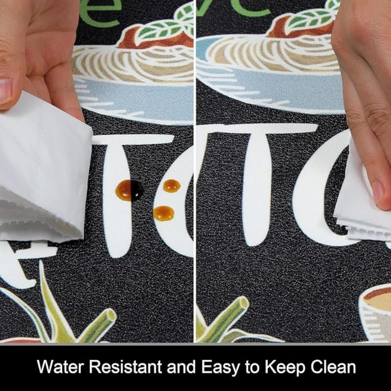 Cutlery Pattern Kitchen Mat, 2 Counts/Set Non-Slip Kitchen Rug, Room Decor Waterproof Kitchen Floor Mat, Washable Kitchen Rugs, Kitchen Decoration, Home Decor
