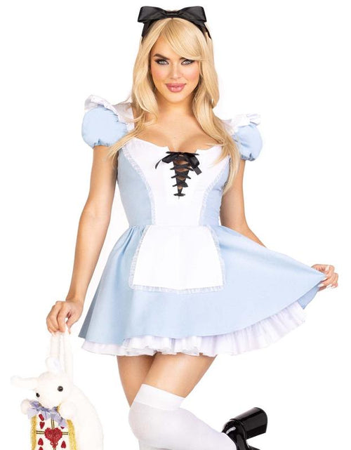 Load image into Gallery viewer, Leg Avenue Storybook Alice Halloween Costume Wonderland Cosplay Dress Set
