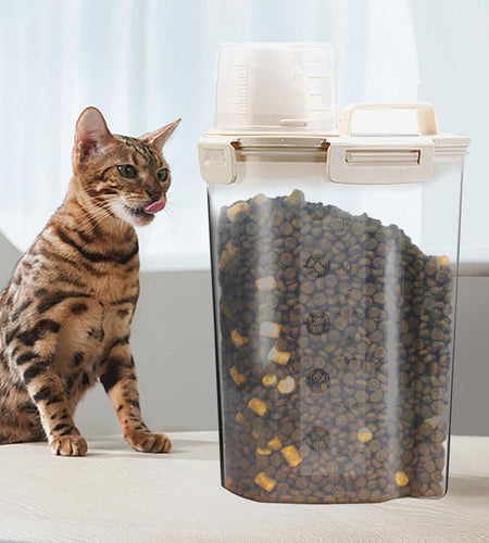 Clear Pet Food Storage Seal Box, Leakproof Pet Food Storage Container, Food Storage Organizer for Cats and Dogs