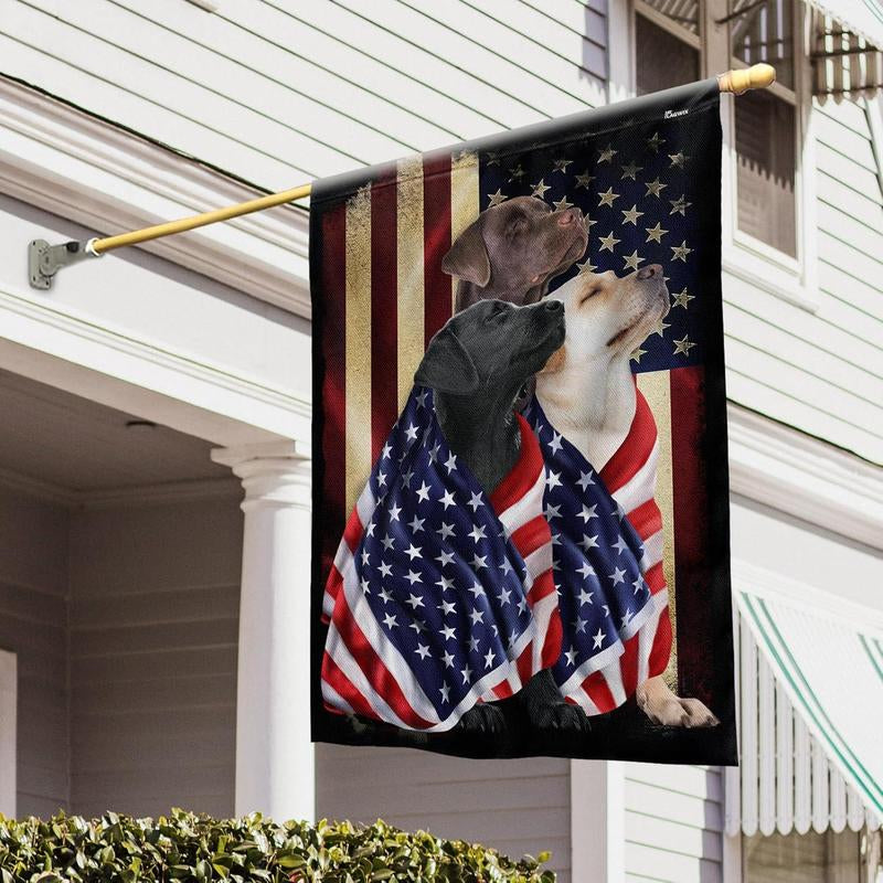 FLAGWIX English Bulldog House Flags, Dog Decor American Flag - 4Th of July Decorations for Home, Yard, House Flag - Patriotic Dog Decor, Double Sided, Heavy Duty Canvas Flag Indoor Outdoor