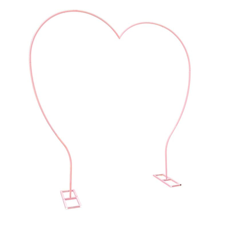 Its about Time Weddings Pink Heart Shaped Backdrop Stand Weddings Bridal Shower Party Decoration Tall Pink, Ceremony Arch Decor, Floral Arches Wedding 8.2Ft X7.8Ft