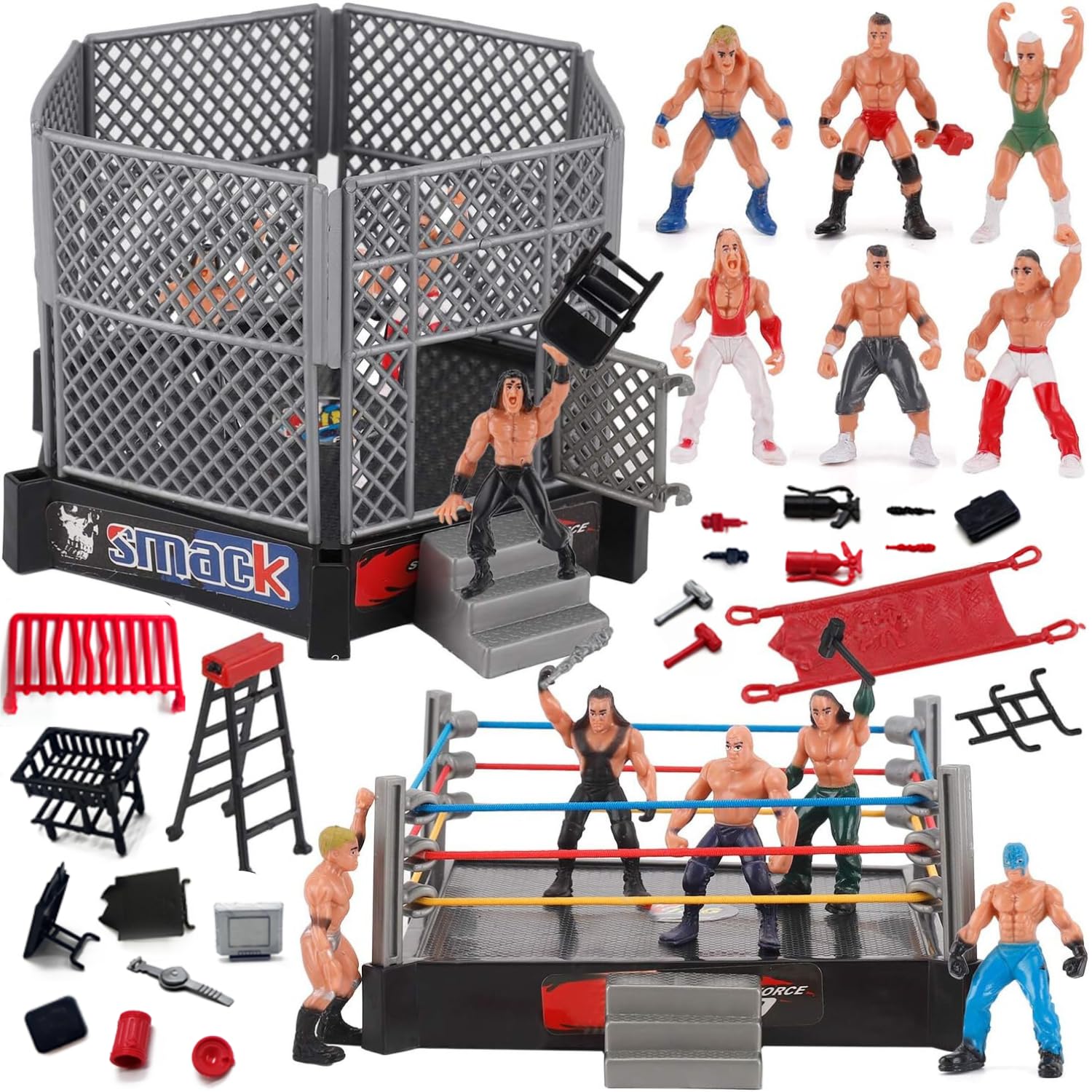 ToyVelt WWE Ring Playset with 32-Piece Wrestling Action Figures for Boys 8-12 Playset Safe and Durable WWE Toys Comes with Wrestling Ring Realistic Action Figures
