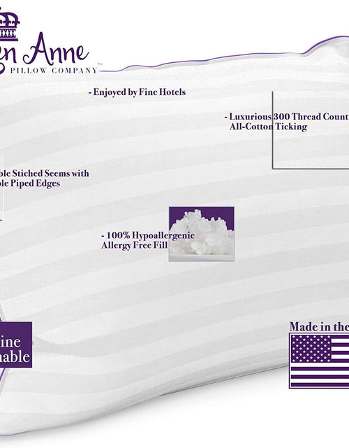 Load image into Gallery viewer, Luxury Hotel Pillows - Two Pack (2) - Majesty down - Synthetic down Alternative - Allergy Free Hypoallergenic Bed Pillows - Made in USA (Queen Soft)
