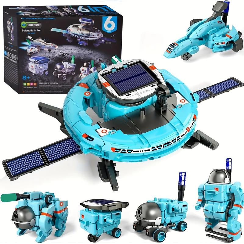 STEM 6-In-1 Solar Robot Kit - Space-Themed Educational Toy for Kids, Creative Learning, Birthday & Holiday Gift for Hands-On Science Projects Fun Mode