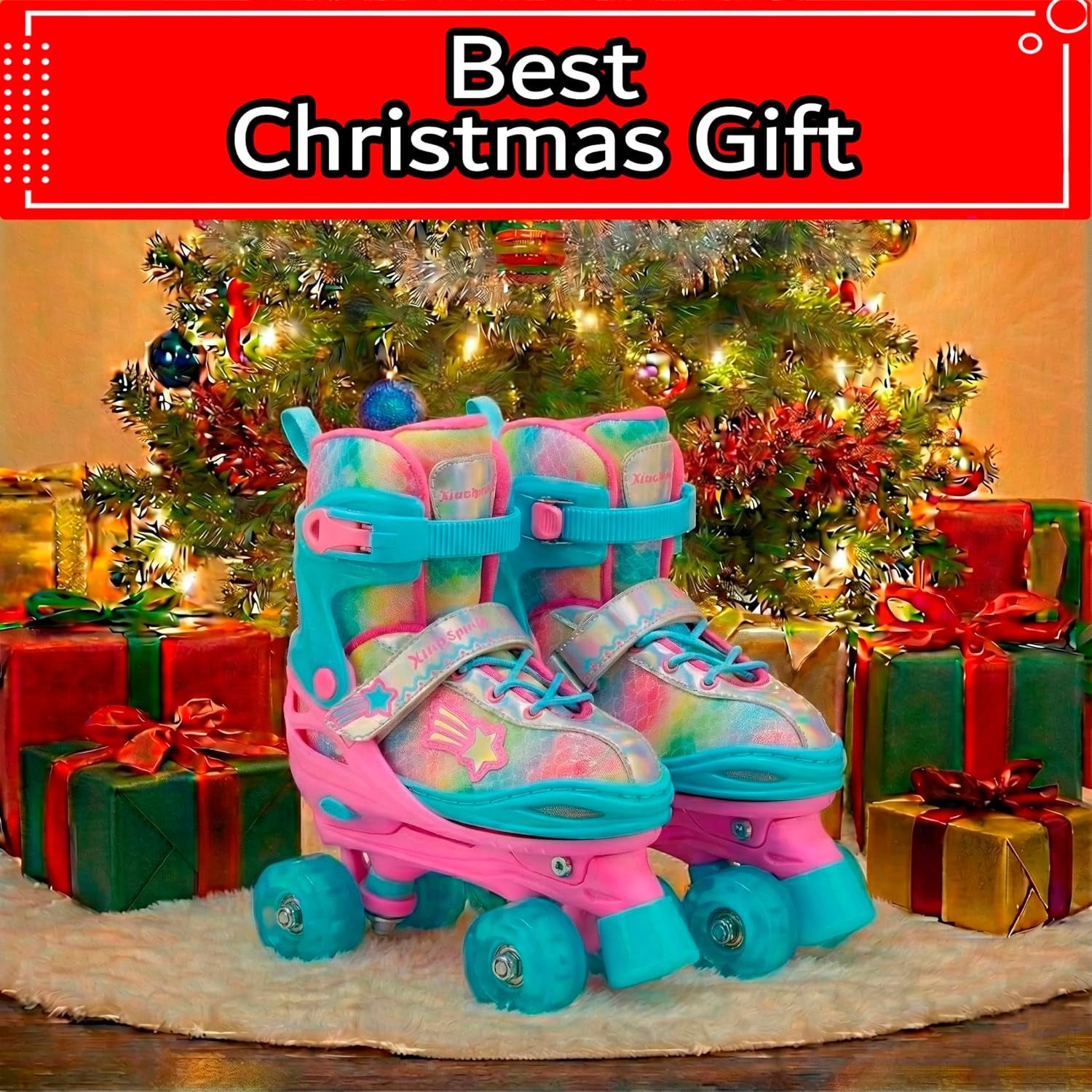 Xinosports Kids Adjustable Roller Skates for Girls & Boys with Light up Wheels (Ages 5-20) – Roller Skates with Illuminating Wheels