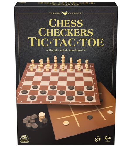 Spin Master Games, Chess Checkers and Tic-Tac-Toe Set, for Ages 6 and Up