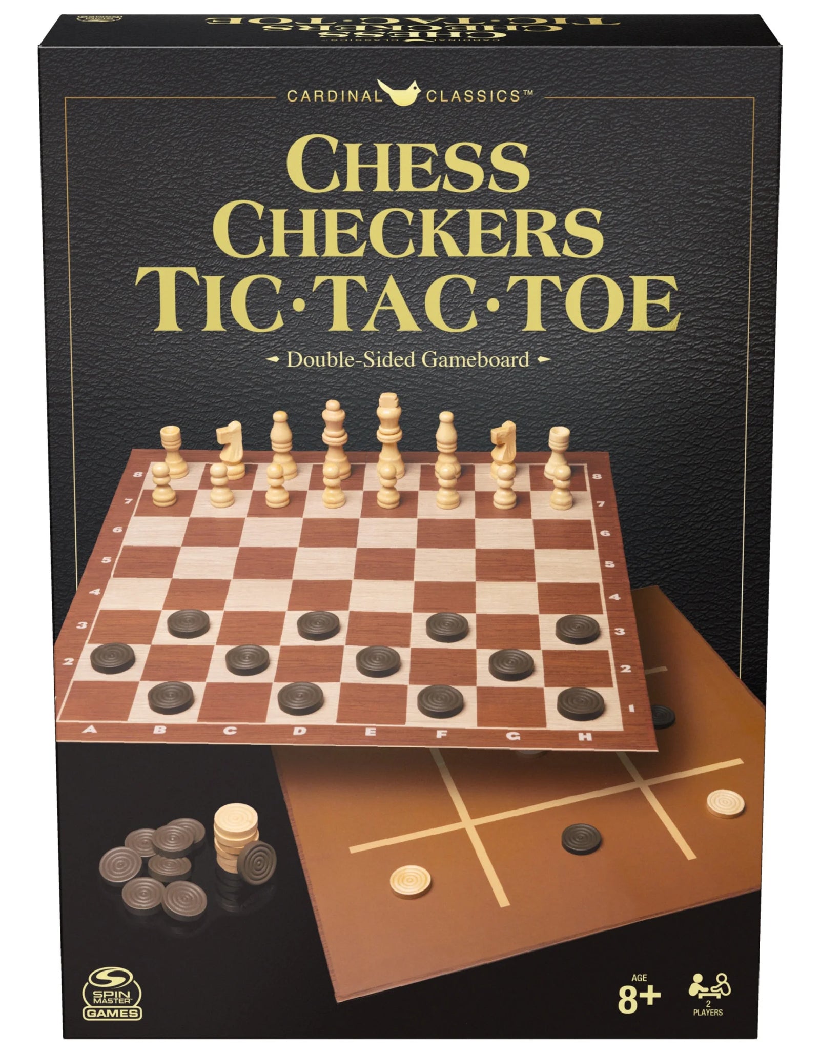 Spin Master Games, Chess Checkers and Tic-Tac-Toe Set, for Ages 6 and Up