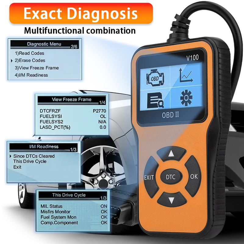Advanced V100 OBD2 Scanner - Automotive Engine Diagnostic Tool, EOBD Car Check Engine Code Reader, OBD2 Auto Diagnostic Scan Instrument