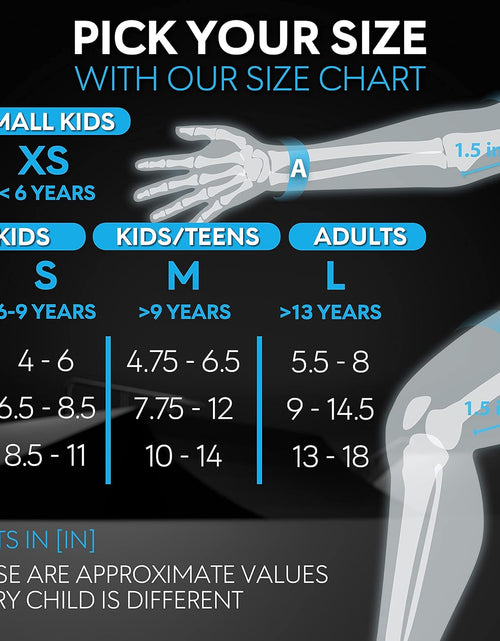 Load image into Gallery viewer, Knee Pads for Kids - Knee and Elbow Pads Set - PROTECT-1 - Size S Blue - Wrist Guards Skating Protective Gear, Skateboard, Roller Skate, Ice Skates for Kids
