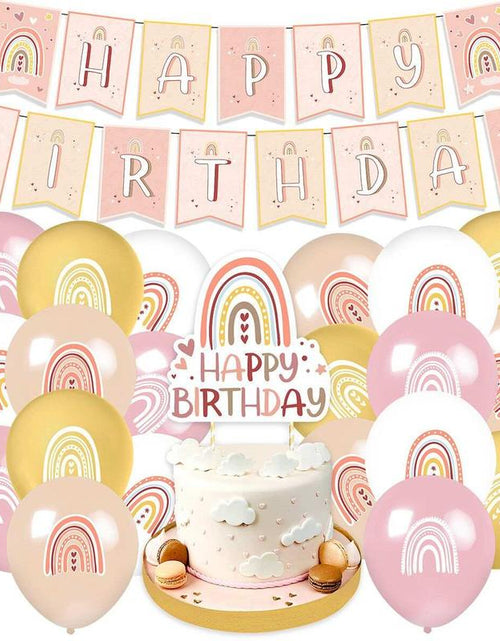 Load image into Gallery viewer, Boho Birthday Party Kit, Boho Birthday Decorations, Boho Backdrop, Boho Balloons, Boho Cake Topper
