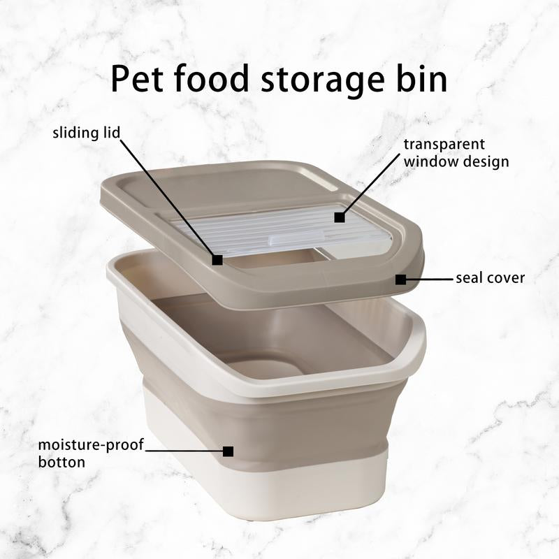 GOODSKY Dog Food Storage Container, Pet Food Storage Containers Dry Food for Dog, Cats and Other Pet, Collapsible Dog Food Container, Folding Pet Food Container with Lids
