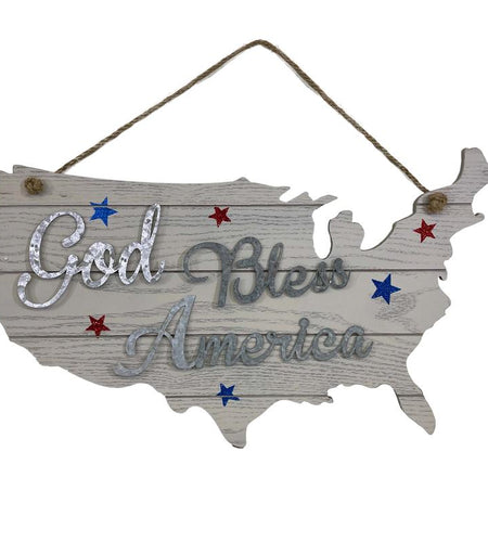 God Bless America Wall Sign Decor | July 4Th Rustic Home Decor