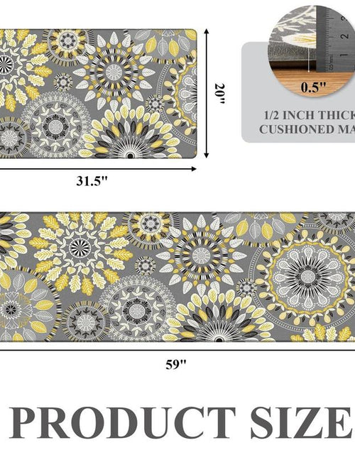 Load image into Gallery viewer, [Fallfreshness] HEBE anti Fatigue Kitchen Rug Sets 2 Piece Non Slip Kitchen Mats for Floor Cushioned Kitchen Rugs and Mats Waterproof Comfort Standing Mat Runner for Kitchen, Home Office, Sink, Laundry
