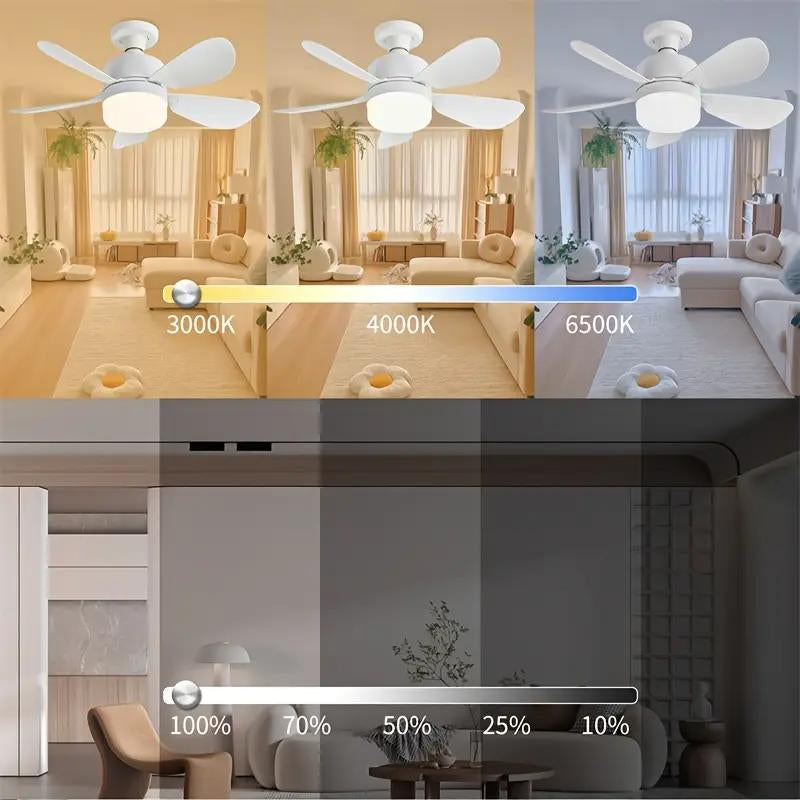 Socket Ceiling Fan Light with Remote Control, E27 Base Dimmable LED Energy Saving Lamp, 3 Levels Dimming, Suitable for Bedroom, Living Room, Kitchen