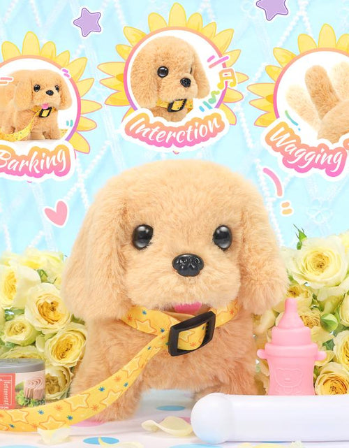 Load image into Gallery viewer, Plush Toys Walking Dog Toys That Can Walk, Bark and Wag Tail,Interactive Electronic Pet Toys Puppy with Leash,Easter Christmas Birthday Gift
