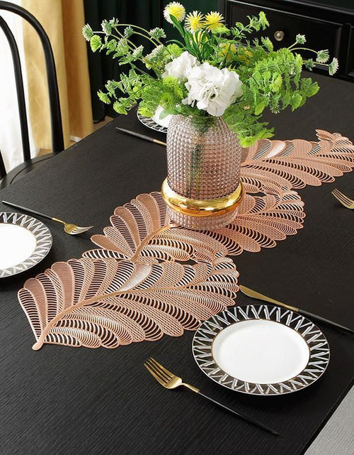 Load image into Gallery viewer, Hollow Table Runner, 1 Count Non-Slip Plants Design Leaf Placemat for Home Party Kitchen Dining Room, Wedding Decor
