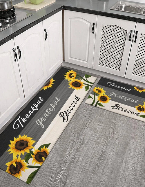 Load image into Gallery viewer, Sunflower Kitchen Rugs - Kitchen Mat Set of 2, Sunflower Decor Sunflower Rugs for Kitchen, Farmhouse Kitchen Rugs, Country Sunflower Kitchen Decor Accessories Things - Sunflower Rugs and Mats
