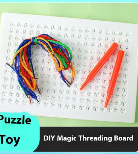 Children's Threading Board Diy Drawing Board String Puzzle