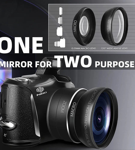 4K Digital Camera Ultra 48MP Camera Vlogging Camera with Wide Angle Lens 16X Digital Zoom 3.0 Inch Screen Camera