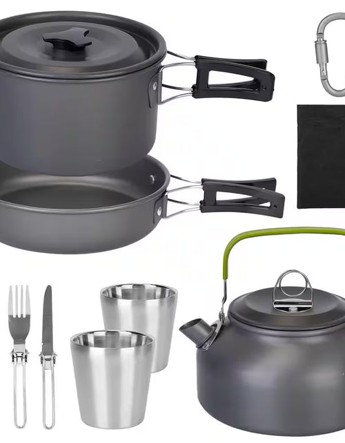 Load image into Gallery viewer, 12Pcs Camping Cookware Set Camping Stove Aluminum Pot Pans Kit

