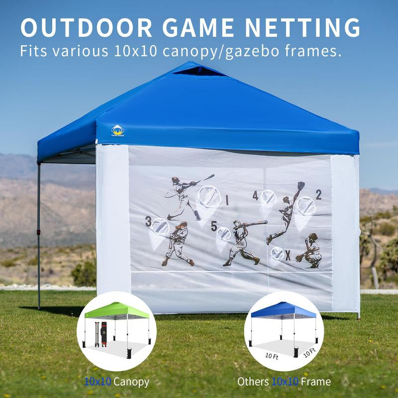 CROWN SHADES Toss Game Netting with 2 Balls - Outdoor Games for Kids, Adults and Family - Easy Setup for Tailgating, Patio, Lawn, Porch, Beach, Backyard (White)