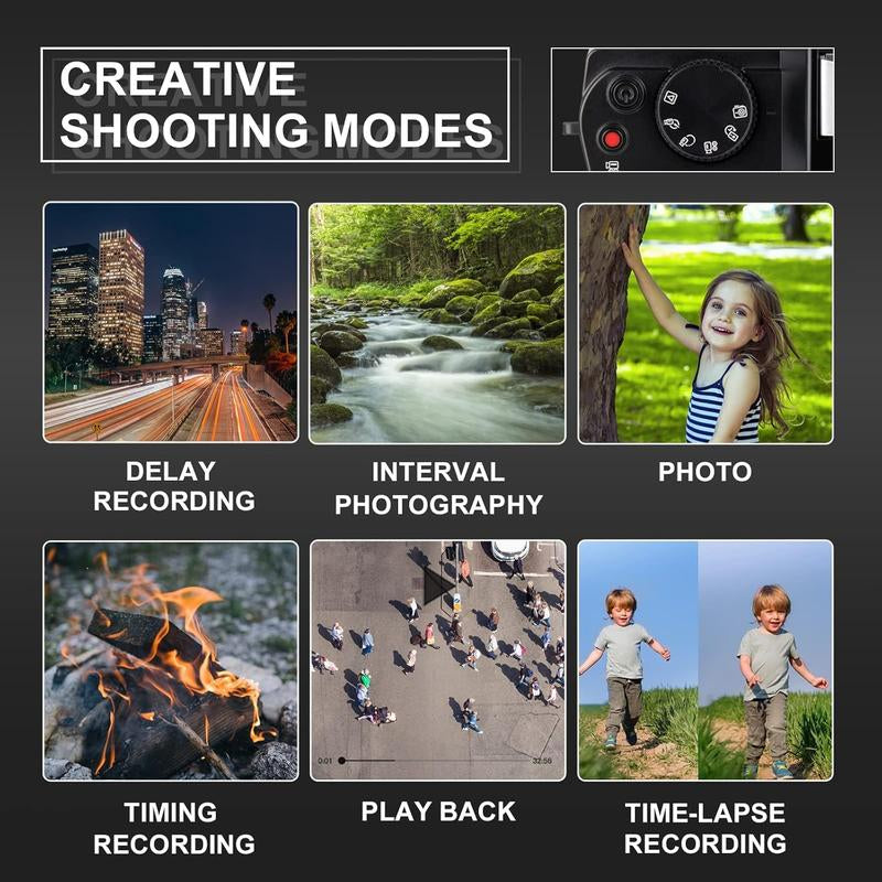 4K Digital Cameras for Photography, 48MP Vlogging Camera for Youtube with Wifi, 180° Flip Screen Compact Camera with Flash