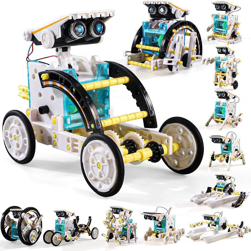 Education Building Science Experiment Set, 12 in 1 STEM Solar Robot Kit Toys,Birthday/Christmas Gift