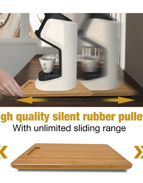 Load image into Gallery viewer, Bamboo Appliance Sliders for Kitchen Appliances, Sliding Tray with Silent Rub...

