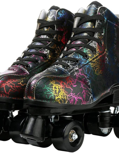 Load image into Gallery viewer, Roller Skates for Women and Men Cowhide High-Top Shoes Classic Double-Row Roller Skate Four-Wheel Roller Skates for Men Girls Unisex
