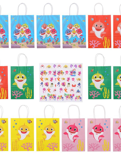 Load image into Gallery viewer, 16 Pcs Baby Shark Birthday Party Bag, under the Sea Themed Baby Shark Party Supplies for Kids, Goodies Bags, Kids Birthday Party Favor Bags
