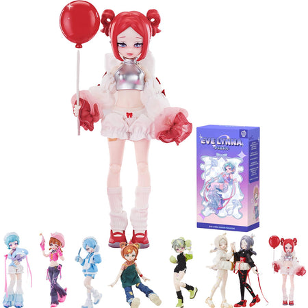 GNATAPIAY 1/12 BJD Blind BoxKawaii BJD Eve Lynna Series 1/12 Ball Jointed Doll Collectable Action Figure Posable Dress Up Doll for Girls Birthday Party Gift Toys