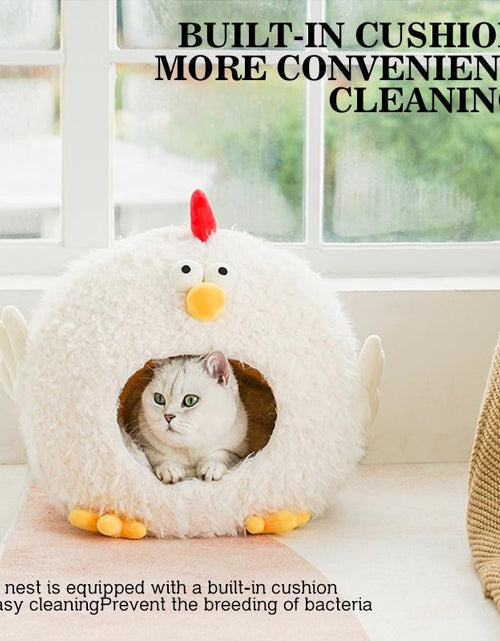 Load image into Gallery viewer, Cute Chicken Design Pet House, Semi-Enclosed Pet Bed, Soft &amp; Comfortable Pet Nest, Pet Supplies for Small Dogs &amp; Cats
