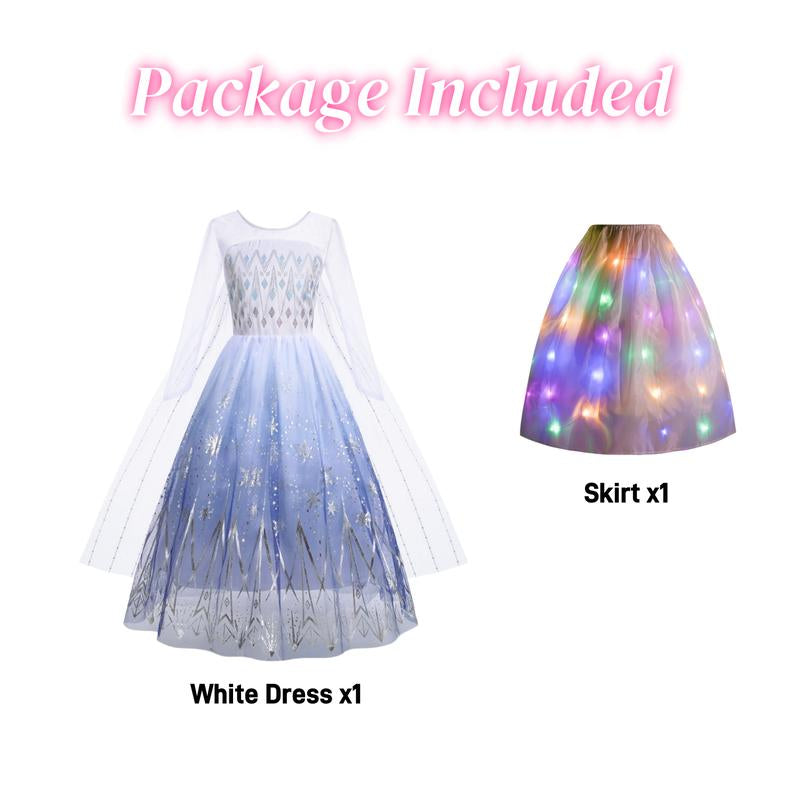 Kids' Princess Dress Costume Set with Versatile Skirt for Toddler Girl Halloween Christmas Party Outfit