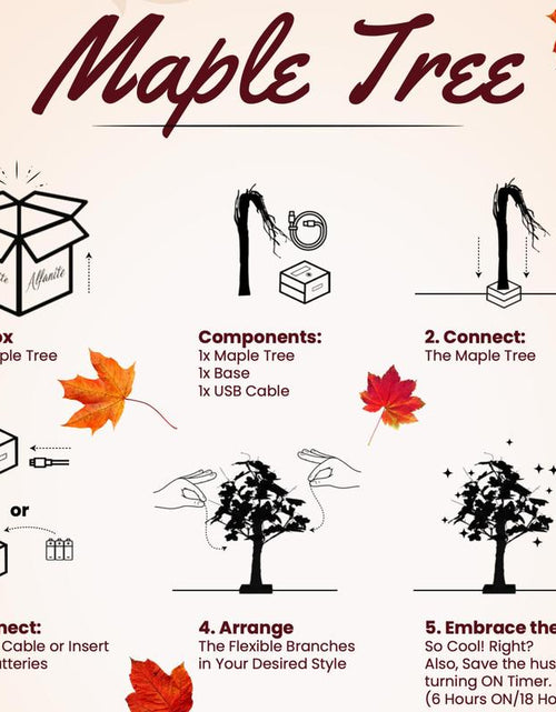 Load image into Gallery viewer, Alfanite 24-Inch Fall Lighted Maple Tree, 24 LED Lights, Usb+Battery Operated Thanksgiving Table Centerpieces Decoration Tree for Home Fireplace Autumn Harvest Tabletop Indoor Decor
