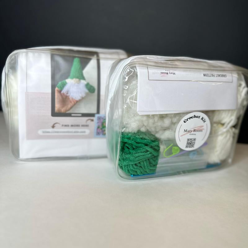 New Year DIY Crochet Kit: Beginner-Friendly Amigurumi Gnome Pattern for Christmas Ornaments and Unique Holiday Decor Handmade Gift Idea
