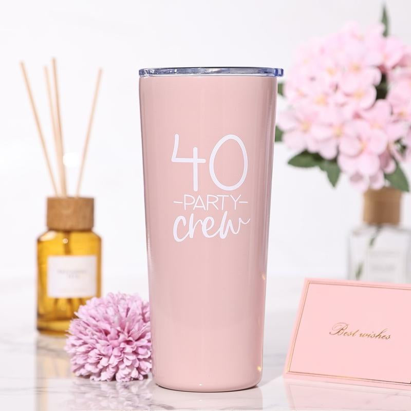 Celebrate 40 Party Crew Tumbler - 4 Pack | 22Oz | Exclusively for 40Th Birthday Party | 40Th Birthday Tumblers | 40Th Birthday Squad Tumblers