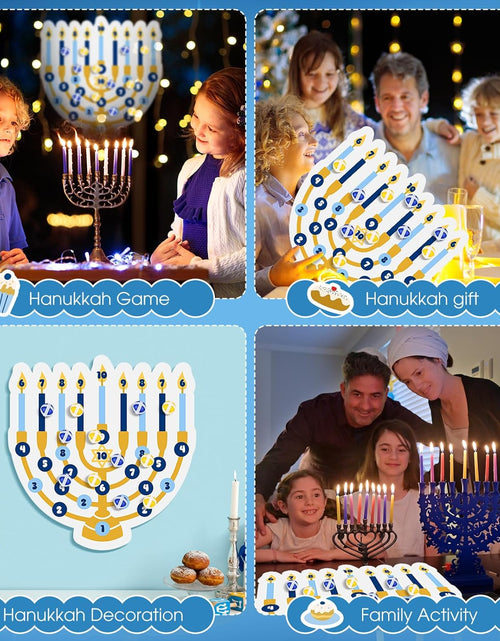 Load image into Gallery viewer, Hanukkah Party Games Party Decorations 26 X 25 Menorah Dart Board with 18 Sticky Balls Hanukkah Activities Chanukah Gifts Chanukah Favors
